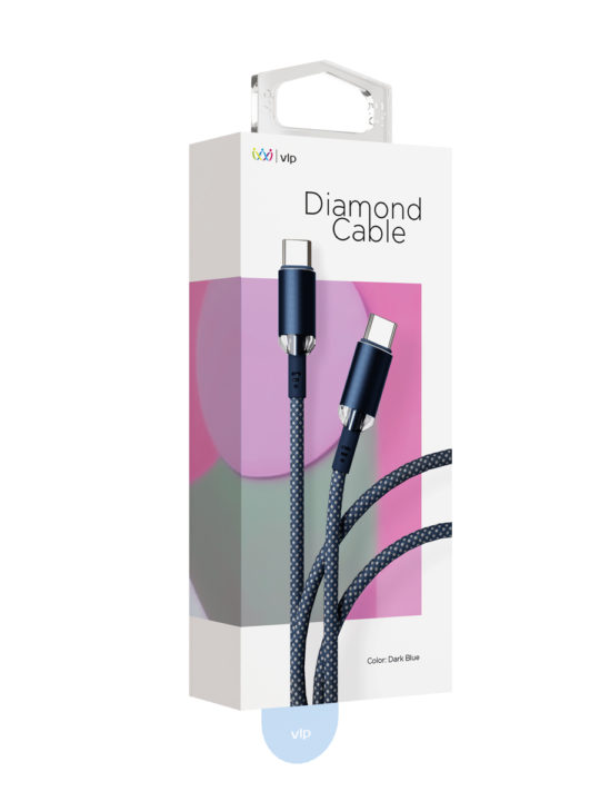 Кабель VLP Diamond Cable USB-C/USB-C, 1.2м, темно-синий