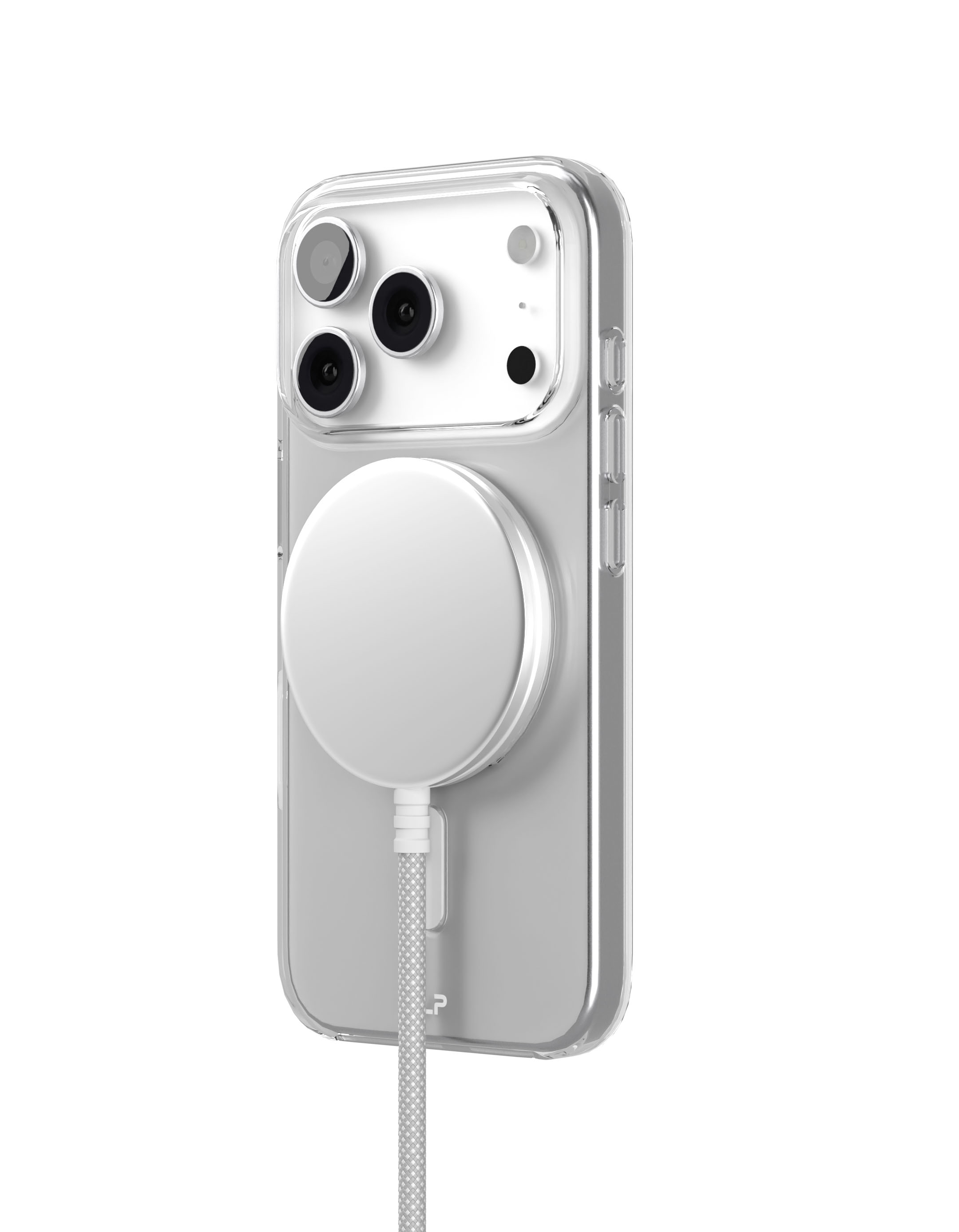 На фото изображено Чехол защитный VLP Puro Case с MagSafe для iPhone 17 Pro, прозрачный