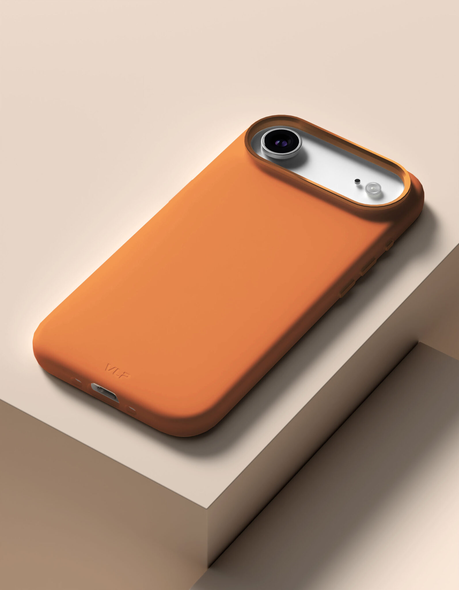 На фото изображено Чехол защитный VLP Aster Pro Case с MagSafe для iPhone Air, оранжевый