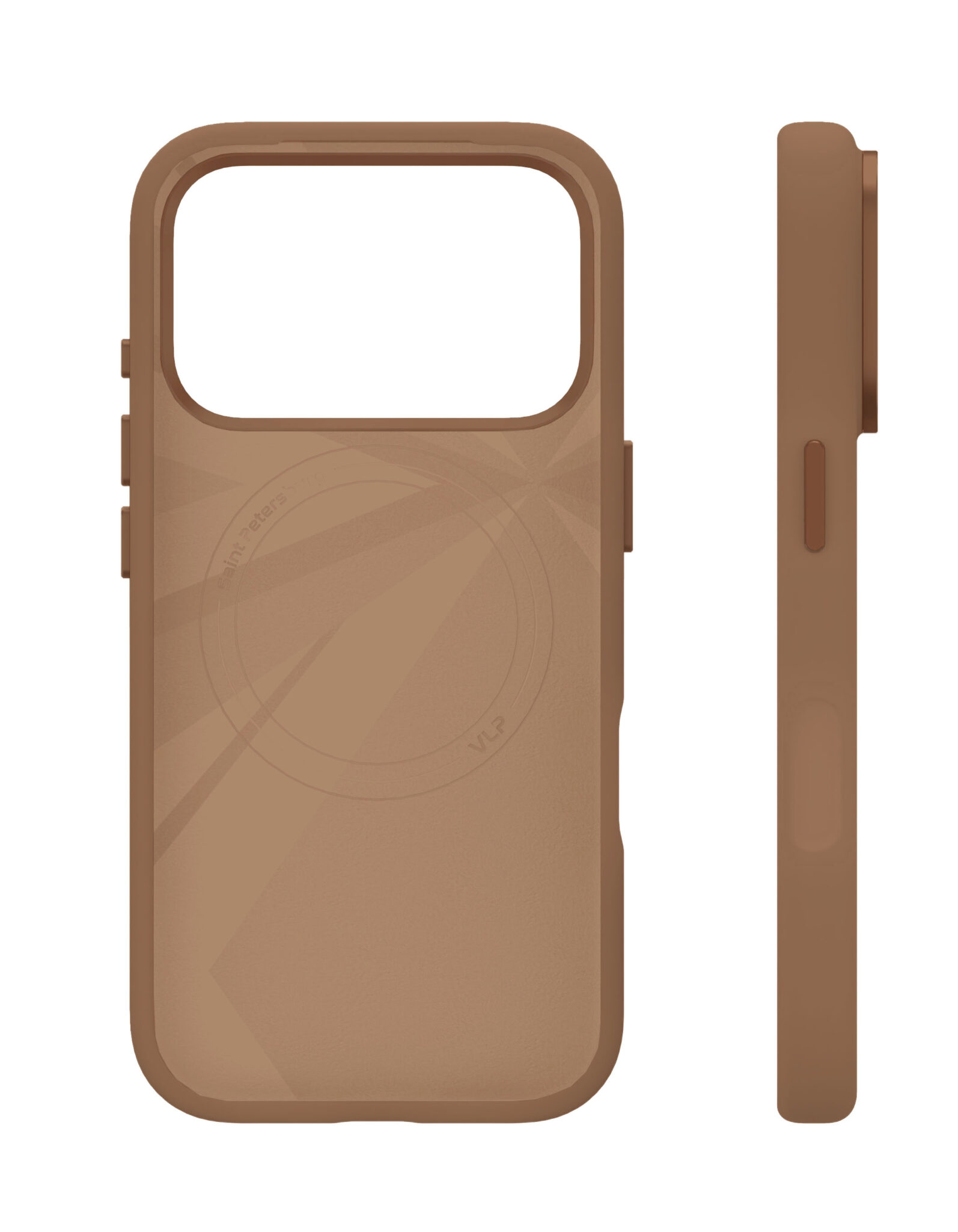 На фото изображено Чехол защитный VLP Aster Pro Case с MagSafe для iPhone 17 Pro, мокка