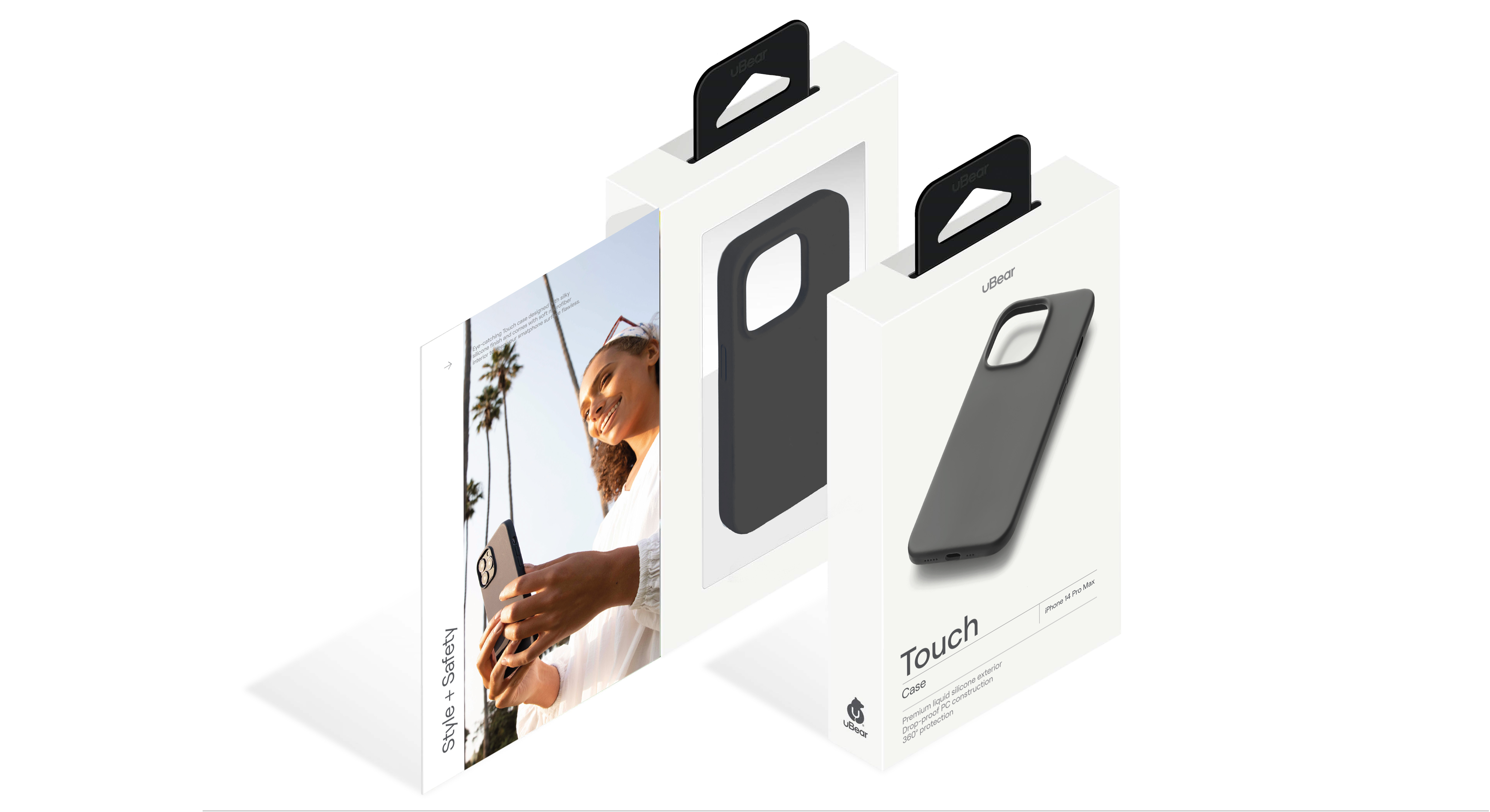 На фото изображено Чехол защитный uBear Touch Case для iPhone 14 Pro Max, чёрный