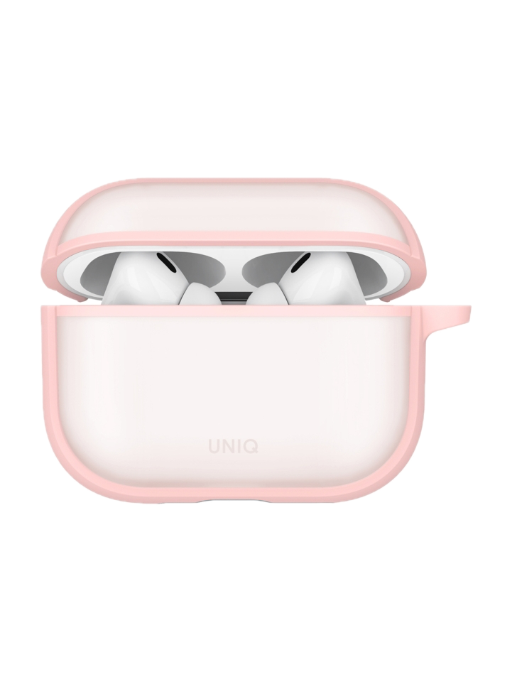 На фото изображено Чехол Uniq Veren для AirPods Pro 3, Pink Haze