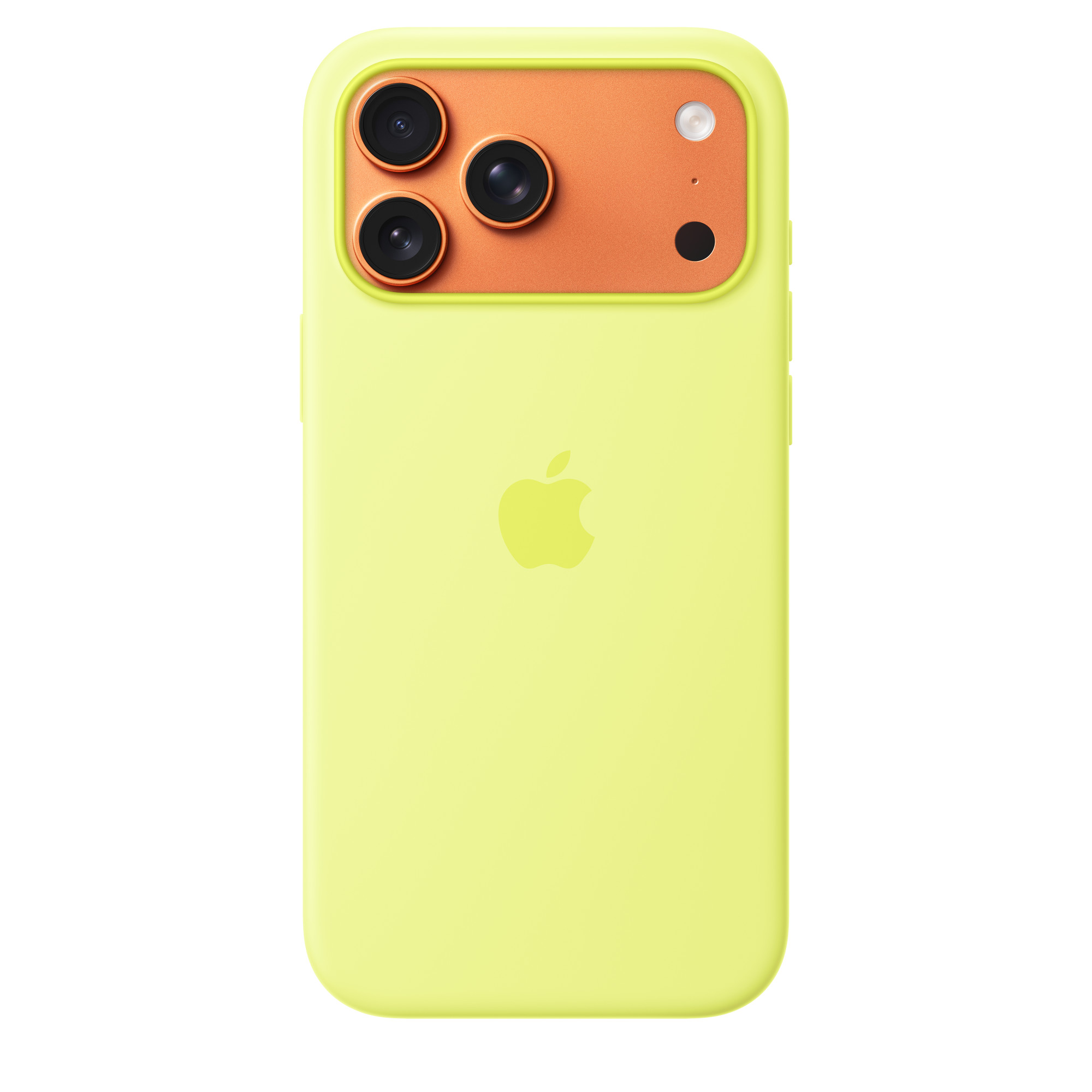 Фото Чехол защитный Apple Silicone Case with MagSafe для iPhone 17 Pro Max, жёлтый На фото изображено Чехол защитный Apple Silicone Case with MagSafe для iPhone 17 Pro Max, жёлтый