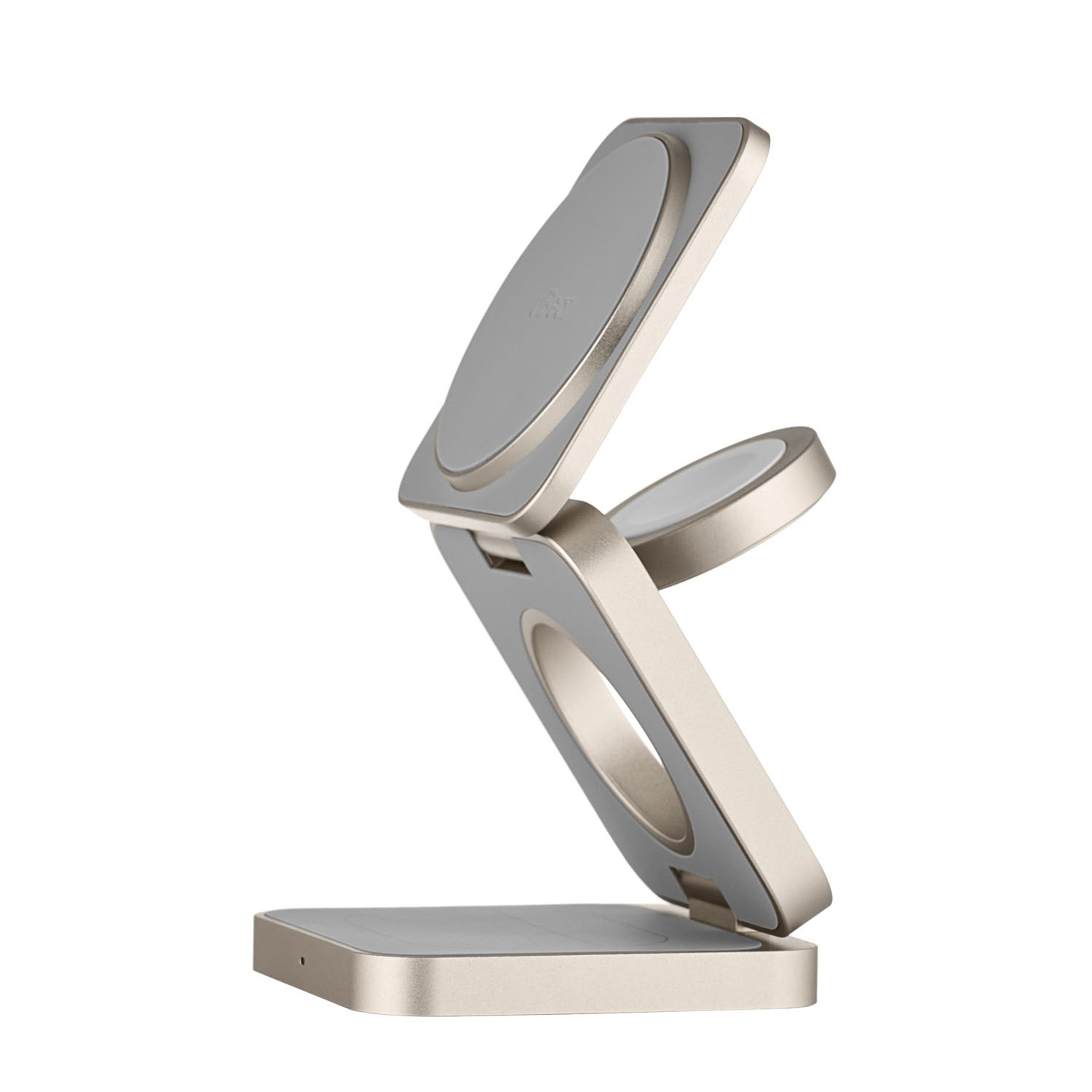 Фото Беспроводное зарядное устройство uBear Balance с поддержкой MagSafe, натуральный титан На фото изображено Беспроводное зарядное устройство uBear Balance с поддержкой MagSafe, натуральный титан