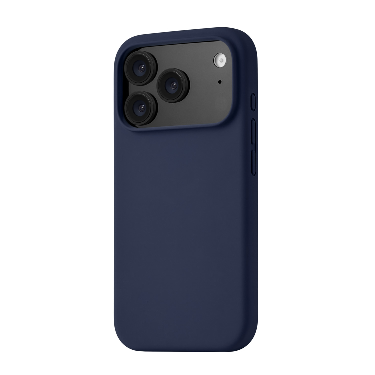На фото изображено Чехол защитный uBear Touch Mag Case для iPhone 17 Pro, MagSafe, темно-синий