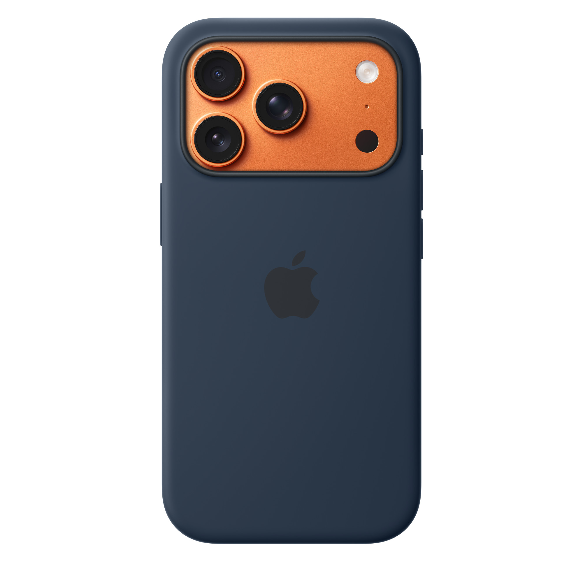 На фото изображено Чехол защитный Apple Silicone Case with MagSafe для iPhone 17 Pro, синий