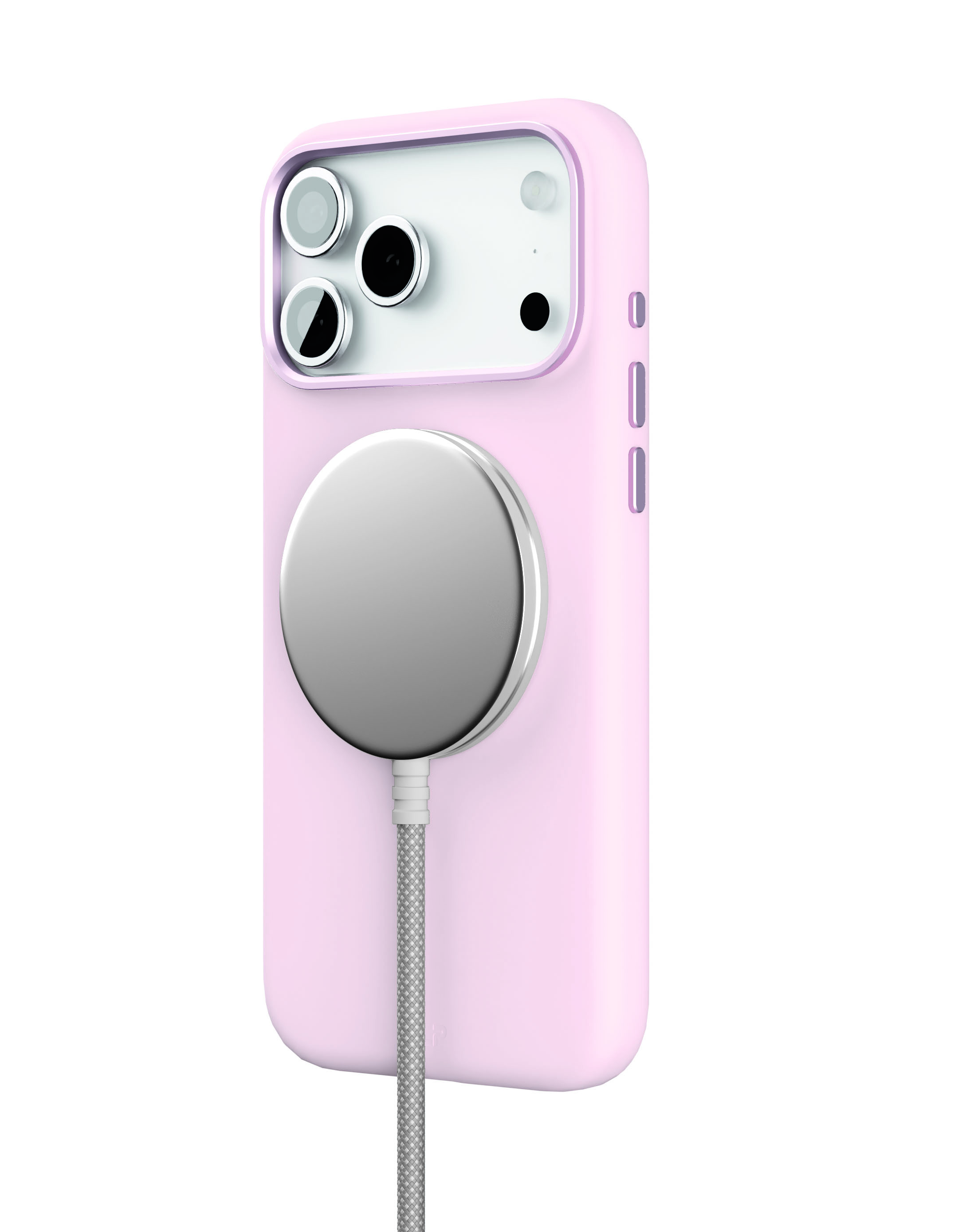 На фото изображено Чехол защитный VLP Aster Pro Case с MagSafe для iPhone 17 Pro Max, розовый