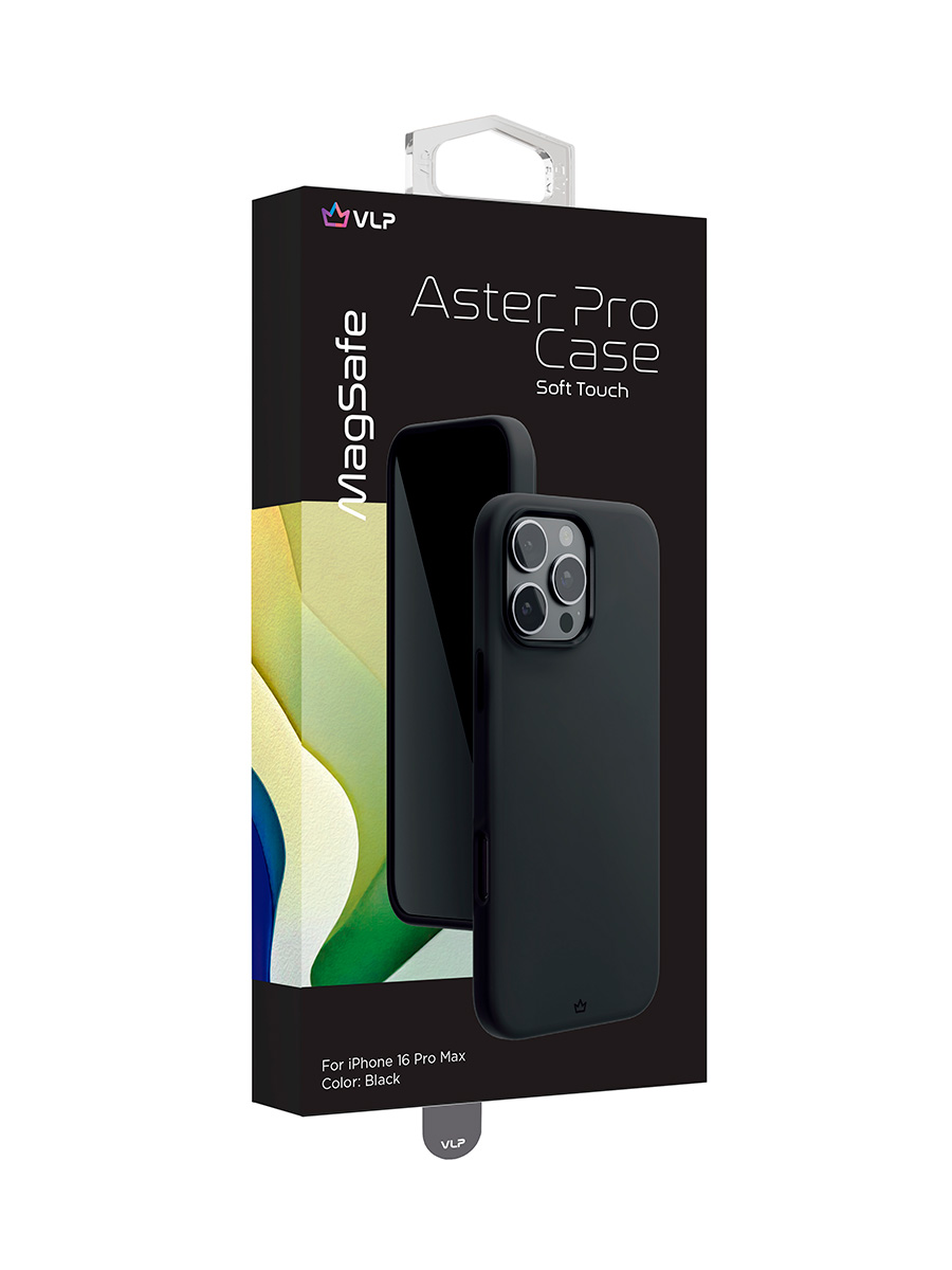 Чехол защитный VLP Aster Pro Case с MagSafe для iPhone 16 Pro Max, черный