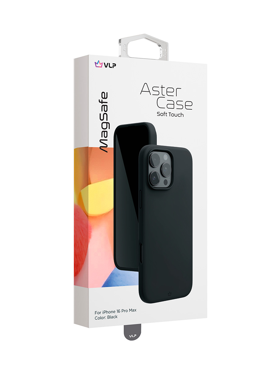Чехол защитный VLP Aster Case с MagSafe для iPhone 16 Pro Max, черный