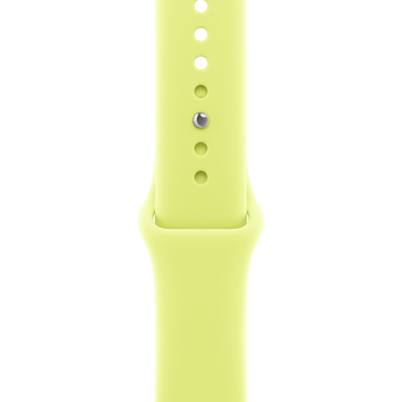 На фото изображено Apple Watch Series 11, 46 мм, корпус из алюминия цвета «Серебристый», спортивный ремешок, размер S/M