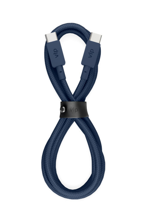 Кабель VLP Nylon Cable USB-C/USB-C, 1.2м, темно-синий