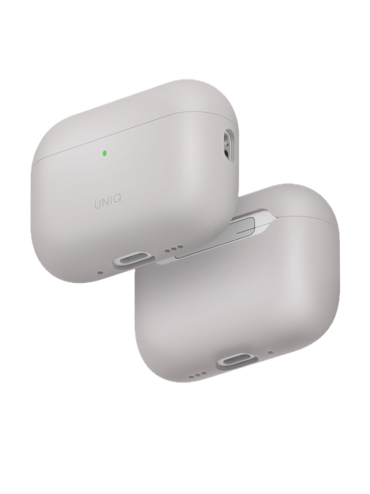 На фото изображено Чехол Uniq LINO для AirPods Pro 3, Ivory Beige