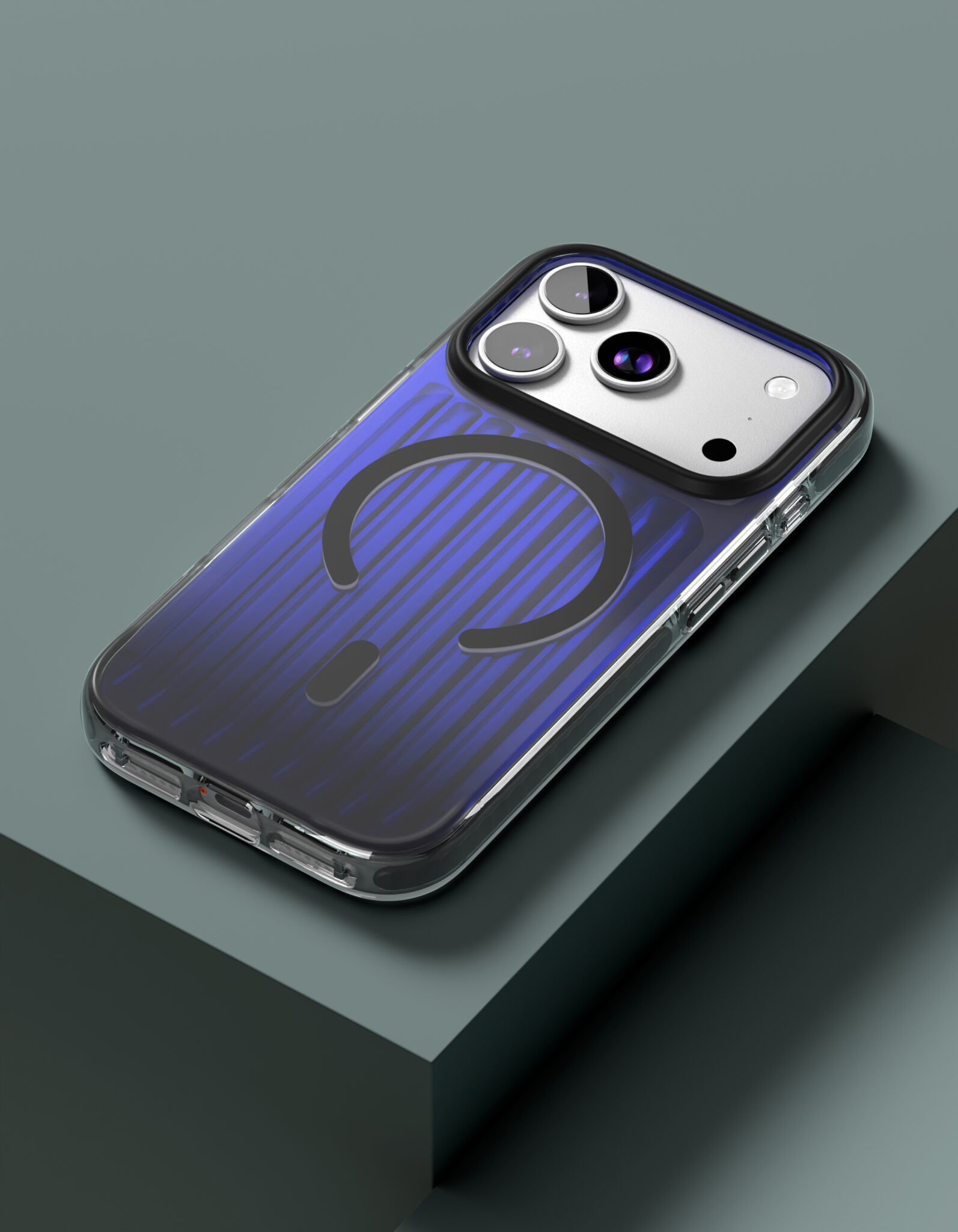 На фото изображено Чехол защитный VLP Pulse Case с MagSafe для iPhone 17 Pro, черный