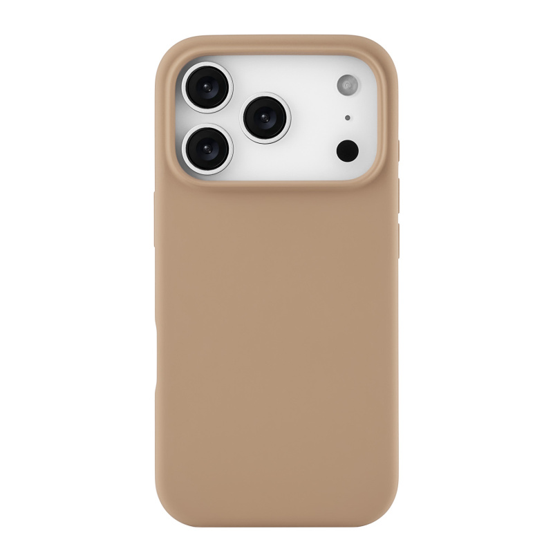 На фото изображено Чехол защитный uBear Touch Mag Case для iPhone 17 Pro, MagSafe, латте