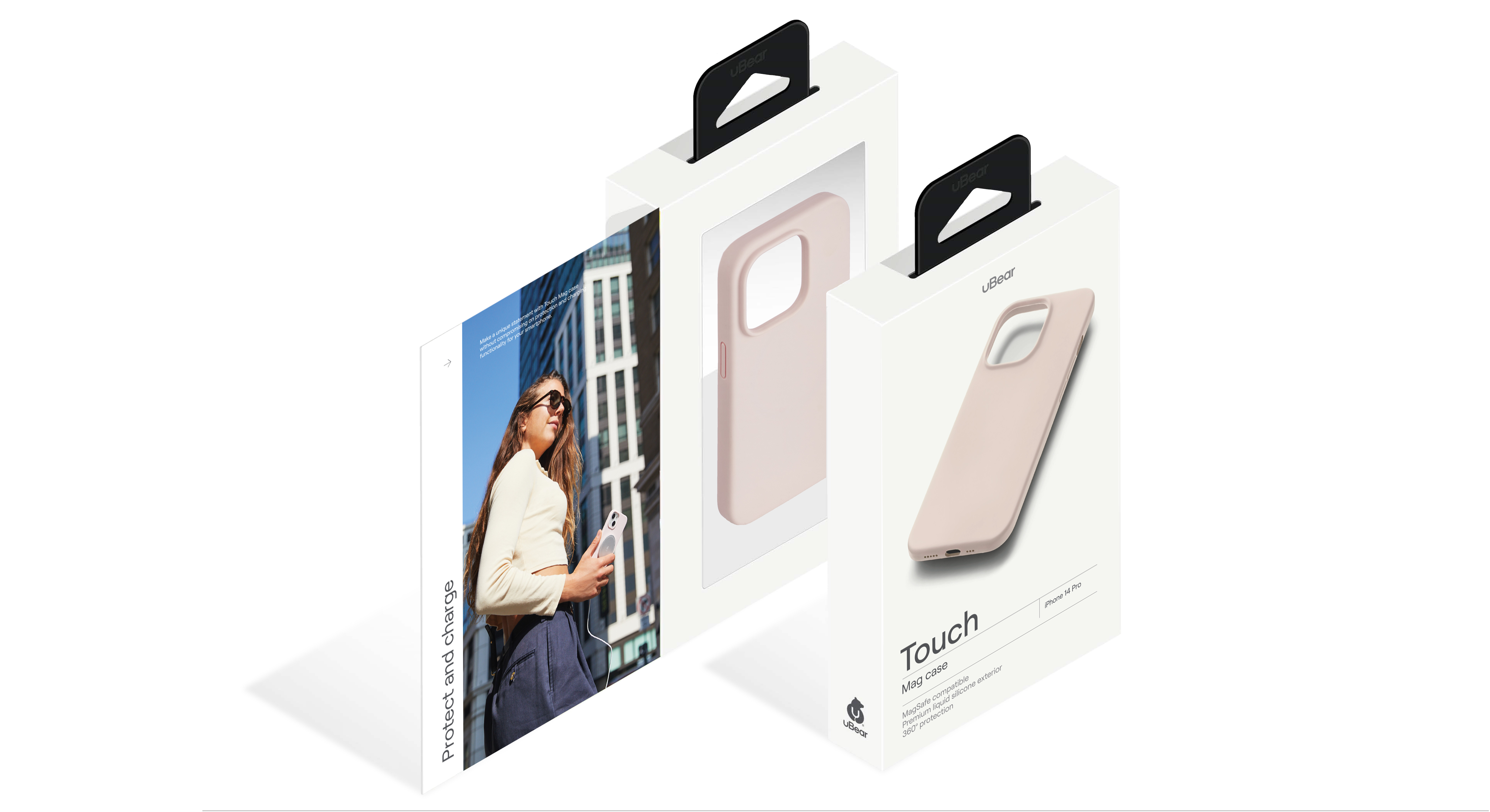 Чехол защитный uBear Touch Mag Case для iPhone 14 Pro, розовый