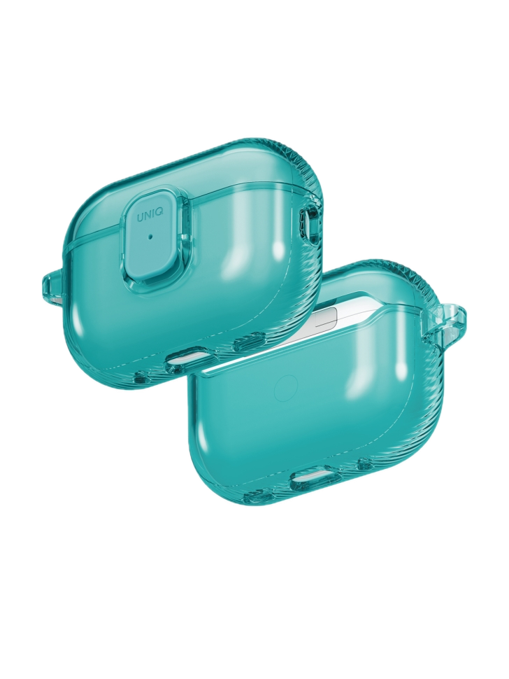 Фото Чехол Uniq Glase PRO TPU для AirPods Pro 3, Teal На фото изображено Чехол Uniq Glase PRO TPU для AirPods Pro 3, Teal