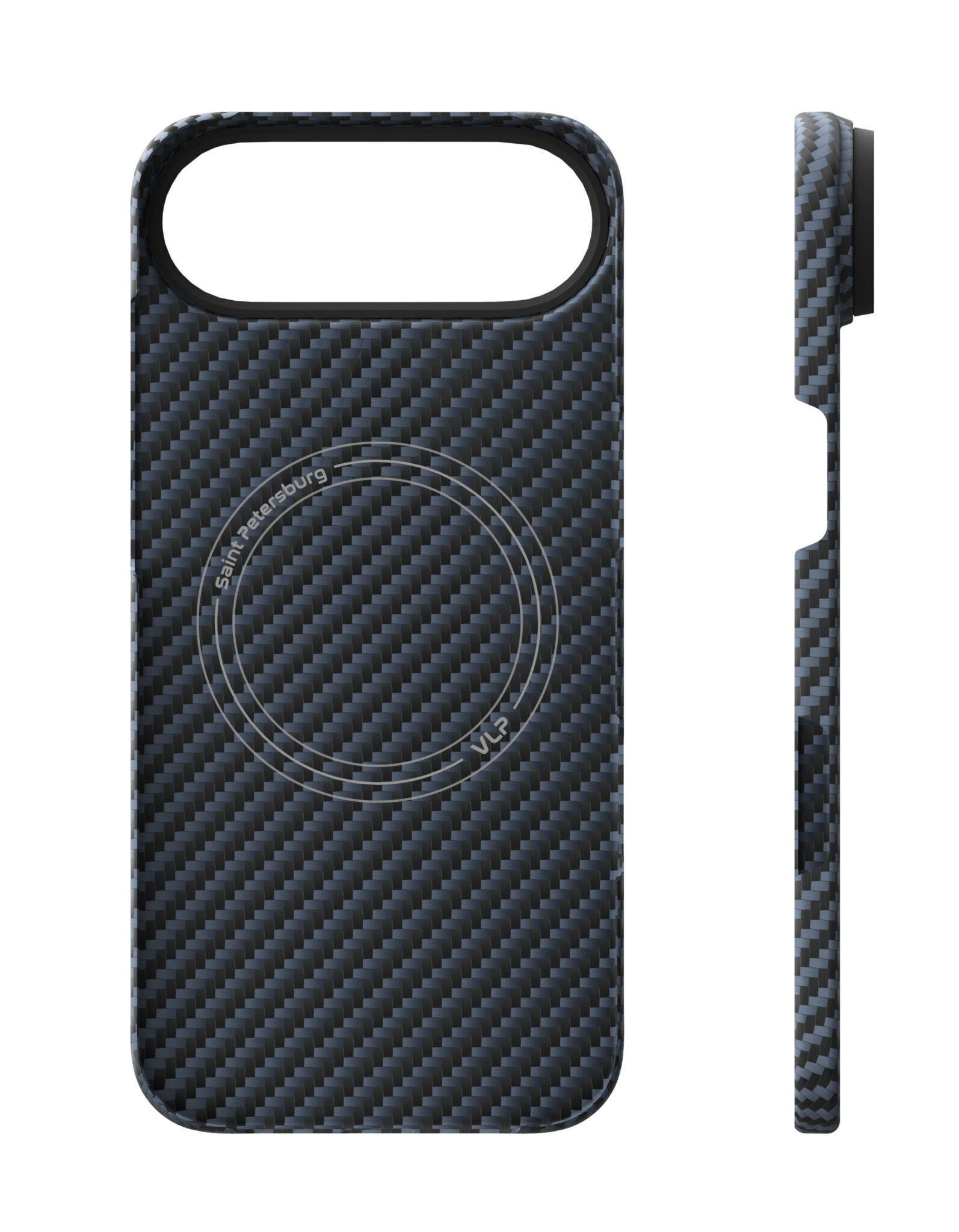 На фото изображено Чехол защитный VLP Kevlar Case с MagSafe для iPhone Air, синий