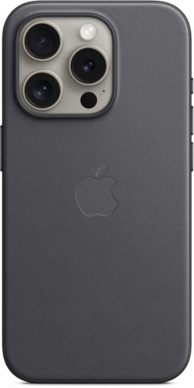 Чехол Apple MagSafe FineWoven для iPhone 15 Pro, Чёрный
