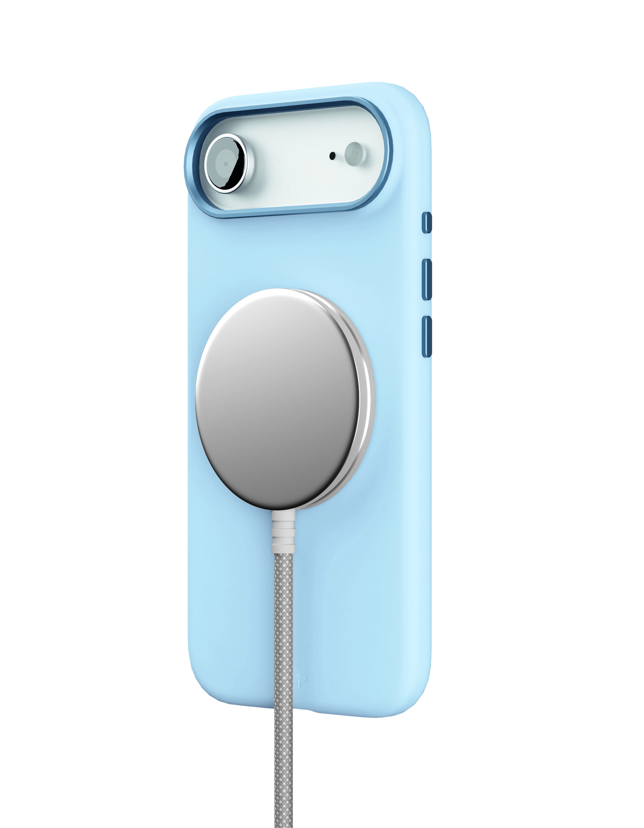На фото изображено Чехол защитный VLP Aster Pro Case с MagSafe для iPhone 17 Air, голубой