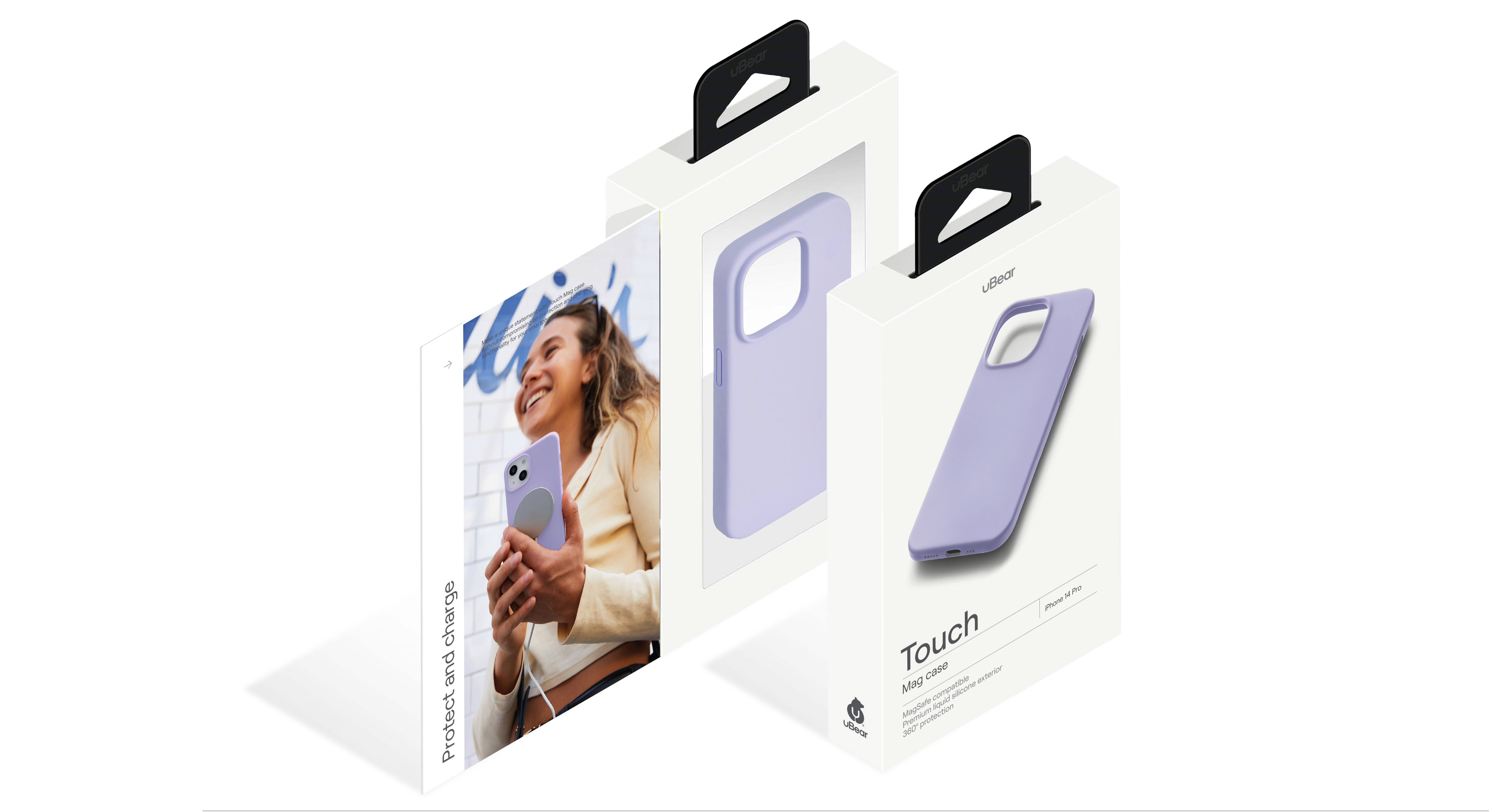 Чехол защитный uBear Touch Mag Case для iPhone 14 Pro, фиолетовый
