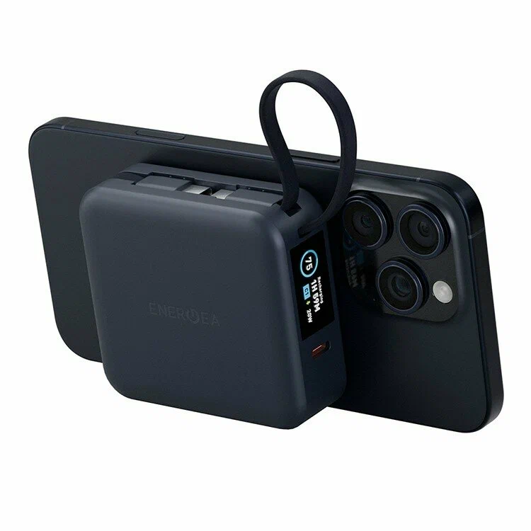 Фото Внешний аккумулятор Energea MagPac Mini Plus 10000 mAh, синий На фото изображено Внешний аккумулятор Energea MagPac Mini Plus 10000 mAh, синий