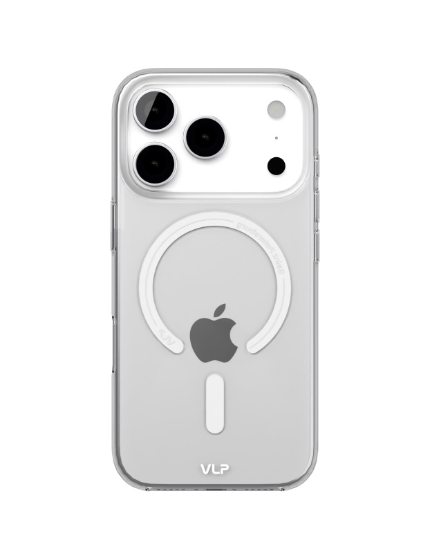 На фото изображено Чехол защитный VLP Puro Case с MagSafe для iPhone 17 Pro, прозрачный