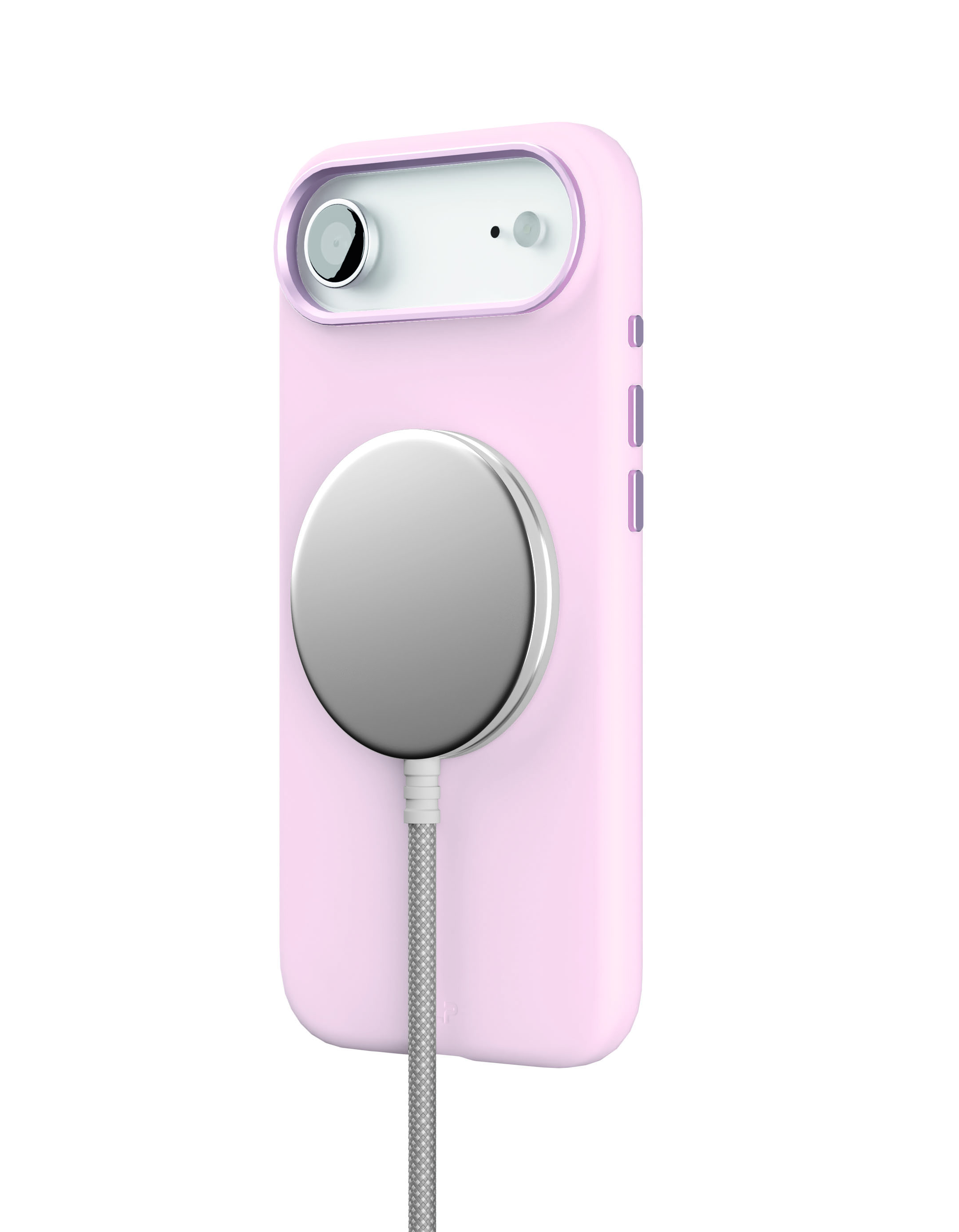 На фото изображено Чехол защитный VLP Aster Pro Case с MagSafe для iPhone 17 Air, розовый