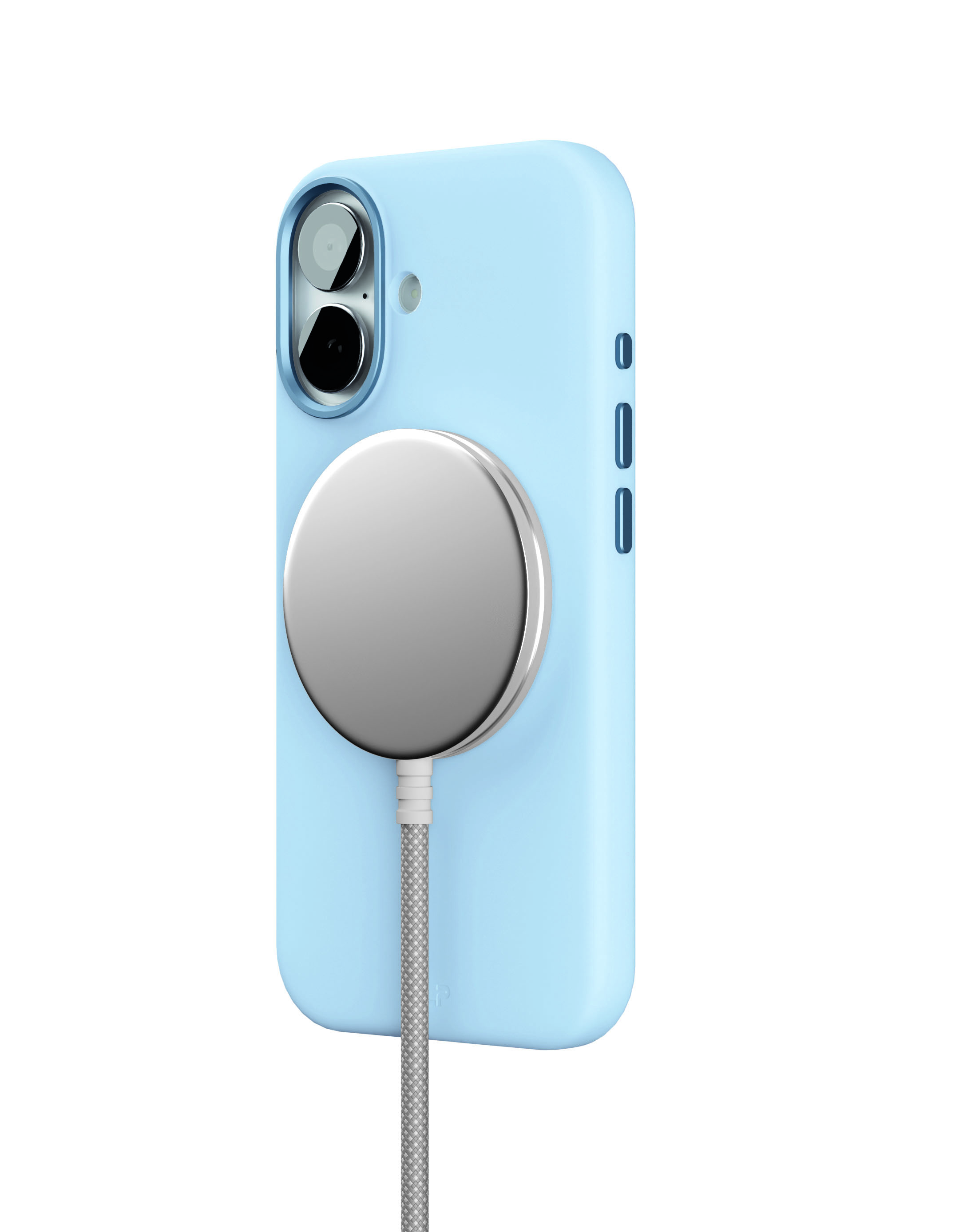 На фото изображено Чехол защитный VLP Aster Pro Case с MagSafe для iPhone 17, голубой