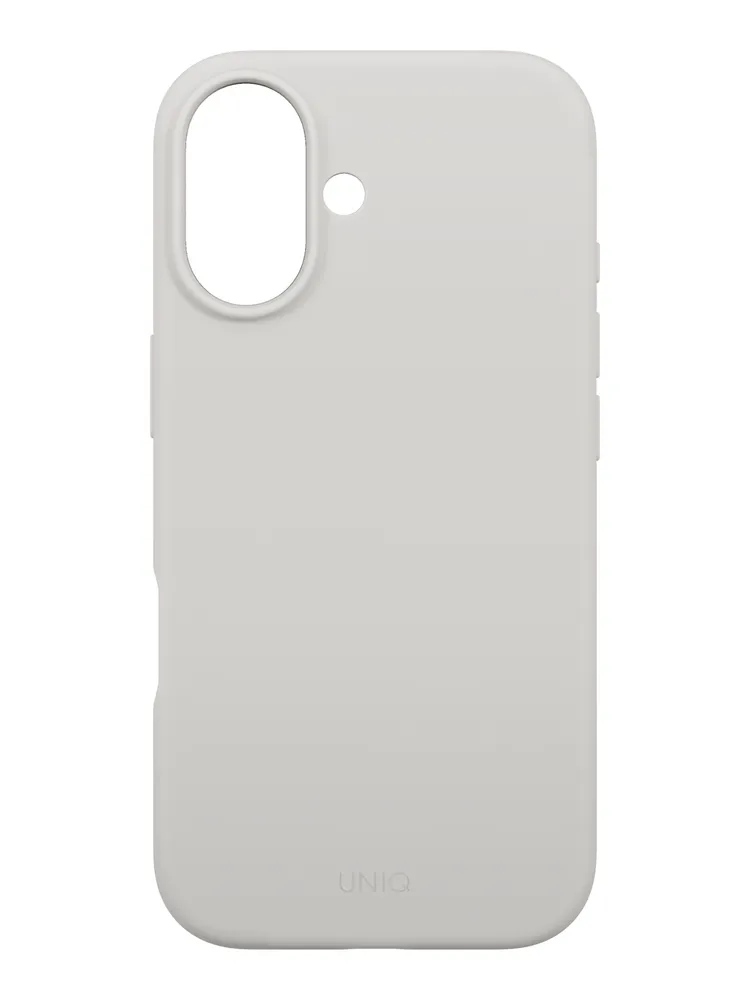 Фото Чехол Uniq Lino MagSafe для iPhone 17, серый На фото изображено Чехол Uniq Lino MagSafe для iPhone 17, серый