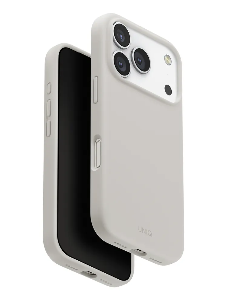 Фото Чехол Uniq Lino MagSafe для iPhone 17 Pro, серый На фото изображено Чехол Uniq Lino MagSafe для iPhone 17 Pro, серый