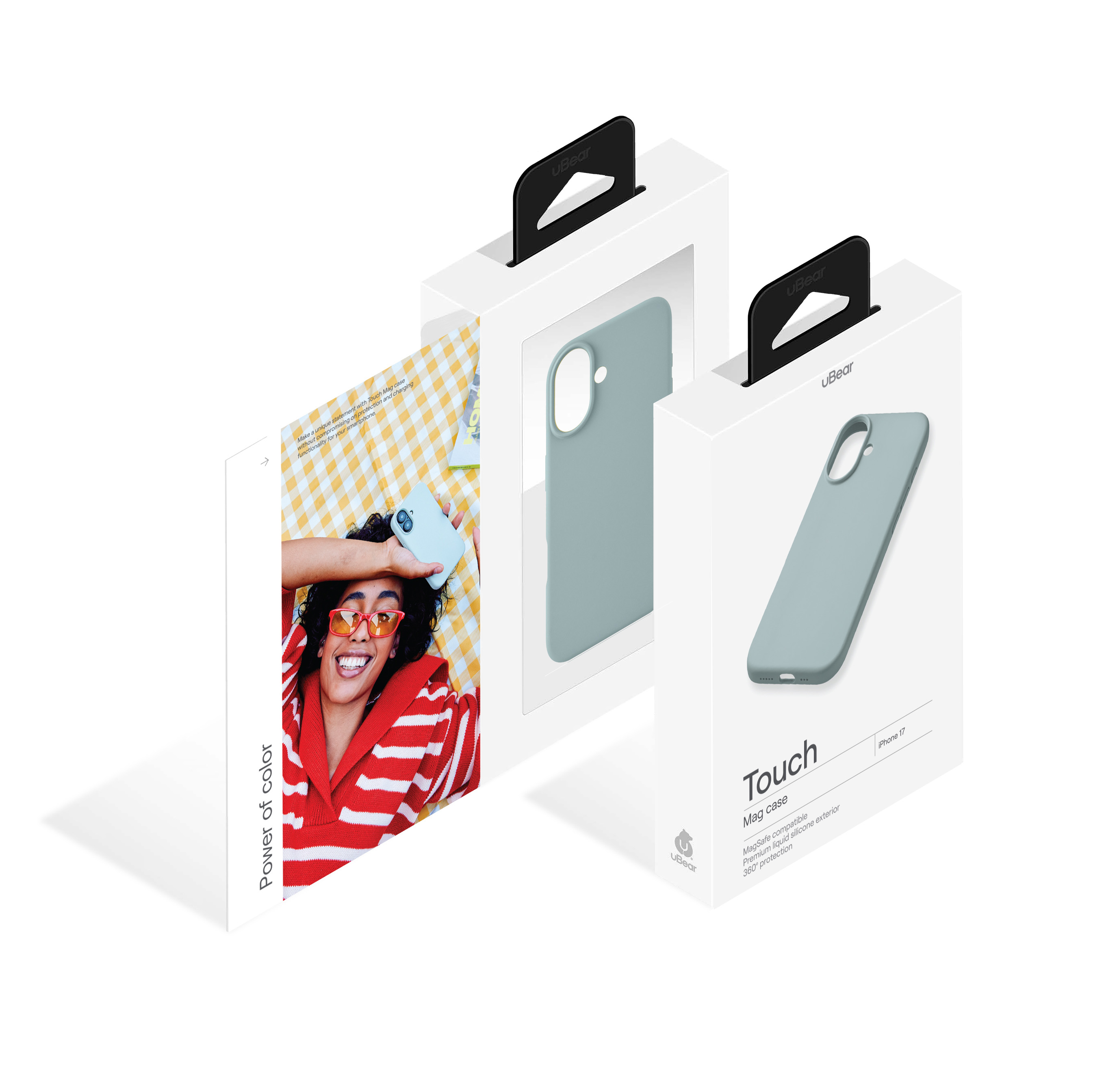 На фото изображено Чехол защитный uBear Touch Mag Case для iPhone 17 MagSafe, холодная мята