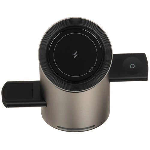 Фото Беспроводное зарядное устройство Tower Power 3 в 1, натуральный титан Фото Беспроводное зарядное устройство Tower Power 3 в 1, натуральный титан