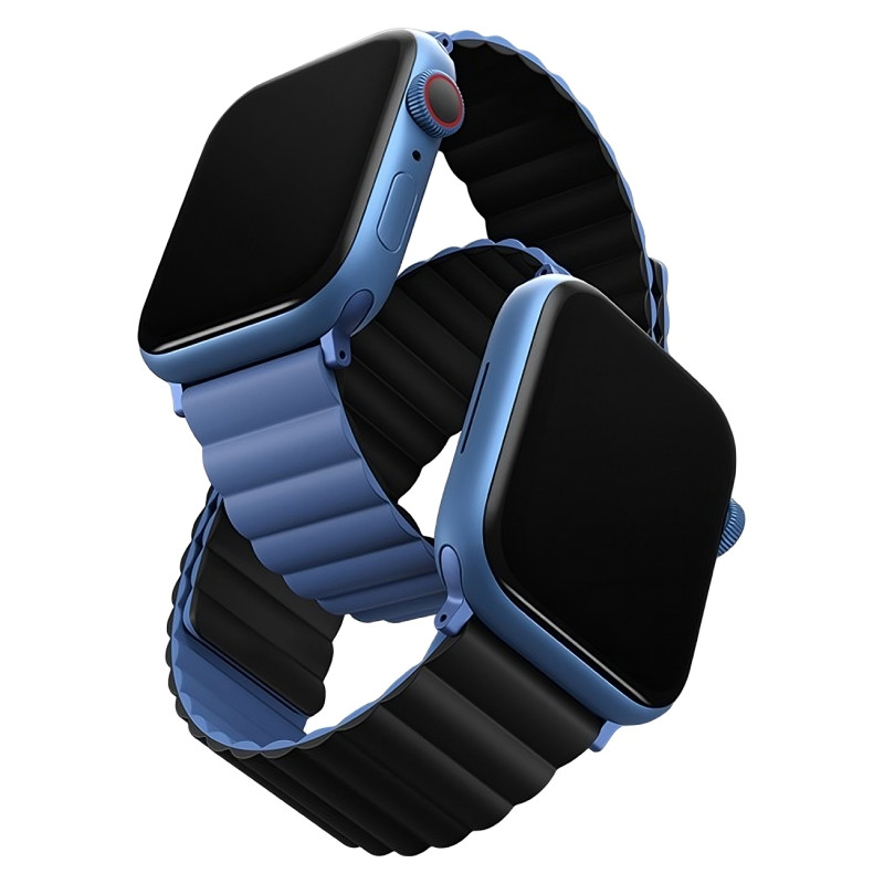 Ремешок силиконовый двусторонний Uniq для Apple Watch (40,41,42 мм), чёрный-синий